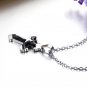 Stainless Steel 3D Star Cool Cross Black Pendant Necklace Gothic/Punk/Funky