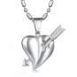 Titanium Stainless Steel Cupid Heart Arrow Lover Pendant Necklace Gothic/Punk/Funky