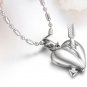Titanium Stainless Steel Cupid Heart Arrow Lover Pendant Necklace Gothic/Punk/Funky