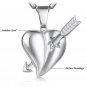 Titanium Stainless Steel Cupid Heart Arrow Lover Pendant Necklace Gothic/Punk/Funky