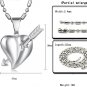 Titanium Stainless Steel Cupid Heart Arrow Lover Pendant Necklace Gothic/Punk/Funky