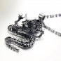 Titanium Stainless Steel Antique Circling Dragon Biker Pendant Necklace Gothic/Punk/Funky