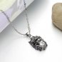 Titanium Stainless Steel Mystic Oriental Dragon Head w/ CZ Biker Pendant Necklace Gothic/Punk/Funky