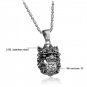 Titanium Stainless Steel Mystic Oriental Dragon Head w/ CZ Biker Pendant Necklace Gothic/Punk/Funky