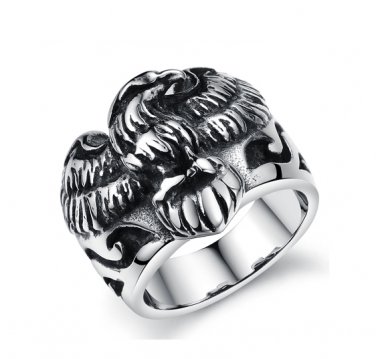 Rugged & Stylish Bald Eagle Flying Stainless Steel Mens Ring Band