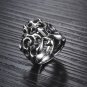 316L Stainless Steel Openwork Holy Cross Crown Mens Ring Band
