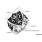 Titanium Stainless Steel Embossed Fleur De Lis Shield Cast Biker Mens Ring Band