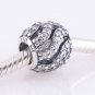 925 Silver Winter Wisp Pave Waves CZ Charm - fits European Beads Bracelets
