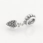 Sterling Silver Love Heart Black Pave Pendant Charm - fits European Beads Bracelets