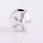 Sterling Silver Darling Daisy White Enamel Clip - fits European Beads Bracelets