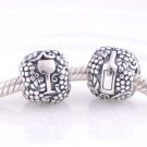 925 Sterling Silver Vino Wine & Grape Charm - fits European Beads Bracelets