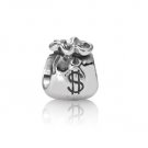 Sterling Silver Money Bag Good Fortune Charm - fits European Beads Bracelets