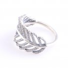 925 Sterling Silver Light as a Feather Ring with Clear Micro Pave Zirconia - Size US 6,7,8,9