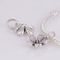 Sterling Silver Cherry Blossom Pink Enamel Flower Necklace Pendant Charm - European Beads Bracelets