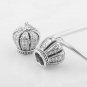 Sterling Silver Royal Crown Clear CZ Collector's Edition Necklace Pendant Charm - European Style