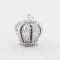 Sterling Silver Royal Crown Clear CZ Collector's Edition Necklace Pendant Charm - European Style