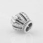 Sterling Silver Royal Crown Clear CZ Collector's Edition Necklace Pendant Charm - European Style