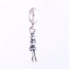 Sterling Silver Figure Skater Dangle Pendant Charm - fits European Beads Bracelets