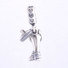 Sterling Silver Equestrian Dangle Pendant Charm - fits European Beads Bracelets