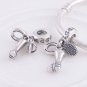 Sterling Silver Equestrian Dangle Pendant Charm - fits European Beads Bracelets