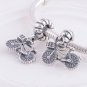 Sterling Silver Bicycle Dangle Pendant Charm - fits European Beads Bracelets