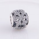 Sterling Silver Let It Snow Clear CZ Charm - fits European Beads Bracelets