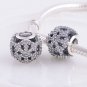 Sterling Silver Let It Snow Clear CZ Charm - fits European Beads Bracelets