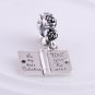 Sterling Silver Love Letter Note Pendant Charm - fits European Beads Bracelets