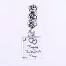 Sterling Silver Love Letter Note Pendant Charm - fits European Beads Bracelets