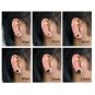 6pc/Lot Surgical Steel Black Round Circle Fake Plug Mans/Mens Barbell Earrings Stud