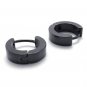 2pc Surgical Stainless Steel Black Huggie Hoop Earrings Stud Mens/Lady's