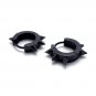 Pair Surgical Stainless Steel Black Six Taper Hoop Stud Rock Punk Gothic Earrings Mens/Lady's