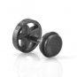 Pair Surgical Stainless Steel Black Hollow Star Earrings Stud Mens/Lady's