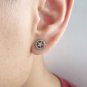 Pair Surgical Stainless Steel Silver Hollow Star Earrings Stud Mens/Lady's