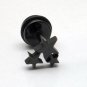 Pair 3-stars Tile-Up Surgical Stainless Steel Black Earrings Stud Mens/Lady's