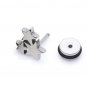 Pair 3-stars Tile-Up Surgical Stainless Steel Silver Earrings Stud Mens/Lady's