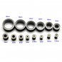 Ultimate Starter 14 Pair Black Surgical Stainless Steel Ear Gauges Flesh Tunnel Plug Kit Stretchers