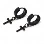Any Pair Black/Blue/Silver Surgical Stainless Steel Mini Medieval Cross Drop Hoop Huggie Mens