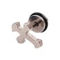 Pair Surgical Stainless Steel Silver Gothic Cross Earring Stud Mens/Lady's