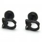 Pair Surgical Stainless Steel Black Owl Earrings Stud Mens/Lady's