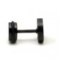Pair Surgical Stainless Steel Black Circle Spiral Earrings Stud Mens/Ladies