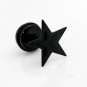 Pair Surgical Stainless Steel Black Star Earrings Stud Mens/Ladies