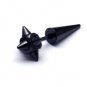 Pair Surgical Stainless Steel Black Spike Earrings Taper Ear Stud Mens Punk/Rock