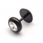 8Pcs/Lot Surgical Stainless Steel 8mm Black Barbell CZ Crystal Earrings Stud Mens