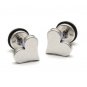 Pair Surgical Stainless Steel Silver Heart-Shaped Earring Stud Mens/Womens