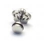 Pair Surgical Stainless Steel Silver Crown Earring Stud Mens/Lady's