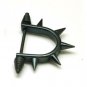 Pair Surgical Stainless Steel Black Punk Taper 5 Spike Ear Stud Mens