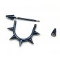 Pair Surgical Stainless Steel Black Punk Taper 5 Spike Ear Stud Mens