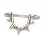 Pair Surgical Stainless Steel Silver Punk Taper 5 Spike Ear Stud Mens