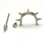Pair Surgical Stainless Steel Silver Punk Taper 5 Spike Ear Stud Mens